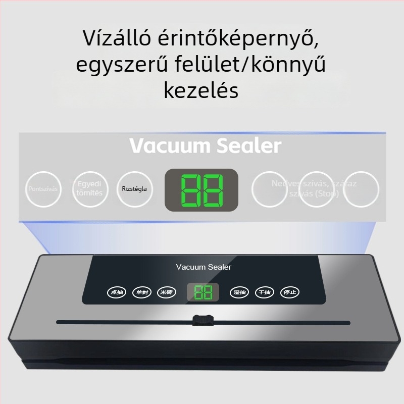 Kompakt otthoni vákuumzáró gép, automata műanyag tömítés, rozsdamentes acél