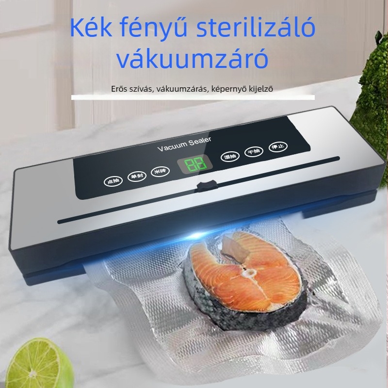 Kompakt otthoni vákuumzáró gép, automata műanyag tömítés, rozsdamentes acél