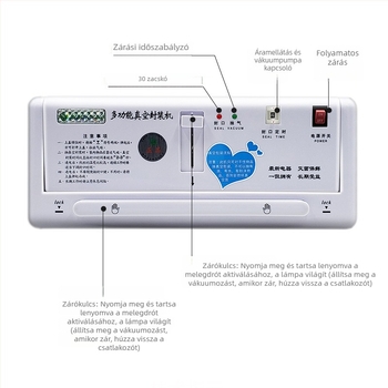 Green Leaf DZ-280/2SD vákuumzáró gép – zárási szélesség 28 cm, zárási sebesség 1–5 s
