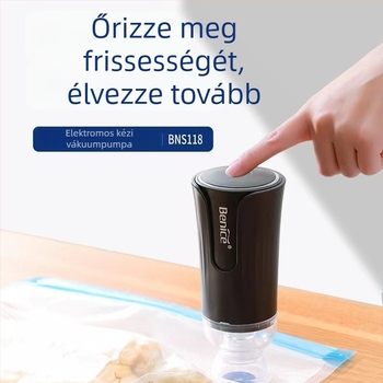 Kézi vákuumpumpa tasakok lezárásához, modell BNS-118, 70W, 5V, ABS ház, 0,2 kg