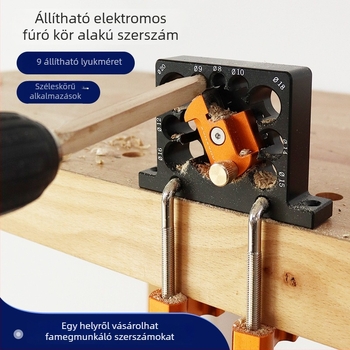 Faipari eszköz — 9‑lyukas állítható dübelkészítő eszköz, amely négyszögletes rudakat kerek dübelekre alakít át (DIY)