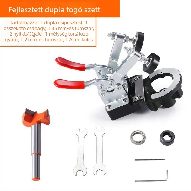 Szerelőcsuklók lyukasztó készülék szekrényajtókhoz – beépítési lokalizátor és korlátozó