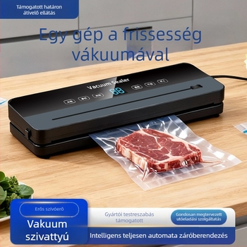 Otthoni vákuumzáró készülék: vákuum- és műanyag zárás, ABS ház, kapacitás 500–1000 ml, 120 W, 220 V