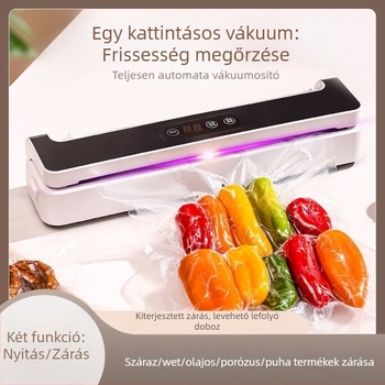 Vákuumzáró gép, modell Kym-13, konyhai használatra, folyamatos tömítés, tömítés funkció