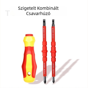3-in-1 szigetelt kettős végű csavarhúzó készlet, mágneses heggyel, Cr-V acélból, 144 g, szigetelés, autó javítás, ipar és háztartási karbantartás céljára