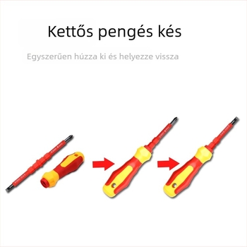 3-in-1 szigetelt kettős végű csavarhúzó készlet, mágneses heggyel, Cr-V acélból, 144 g, szigetelés, autó javítás, ipar és háztartási karbantartás céljára