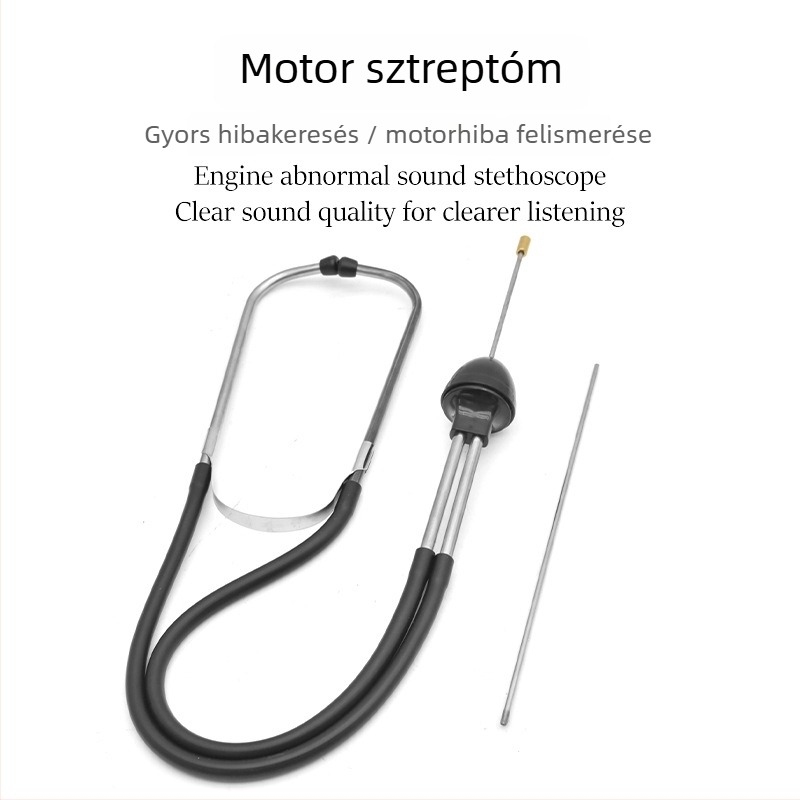 Autó sztetoszkóp rozsdamentes acélból motorhiba-diagnosztikához és rendellenes zajok észleléséhez, autójavító eszköz