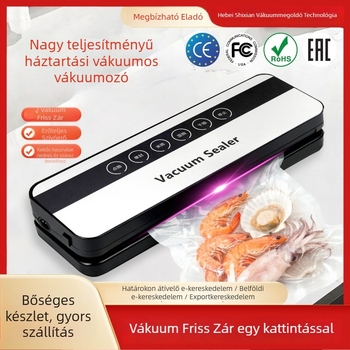 Háztartási vákuumzáró gép – automata, hordozható, ABS, 120 W, 100-240 V, 750 g, 500-1000 ml