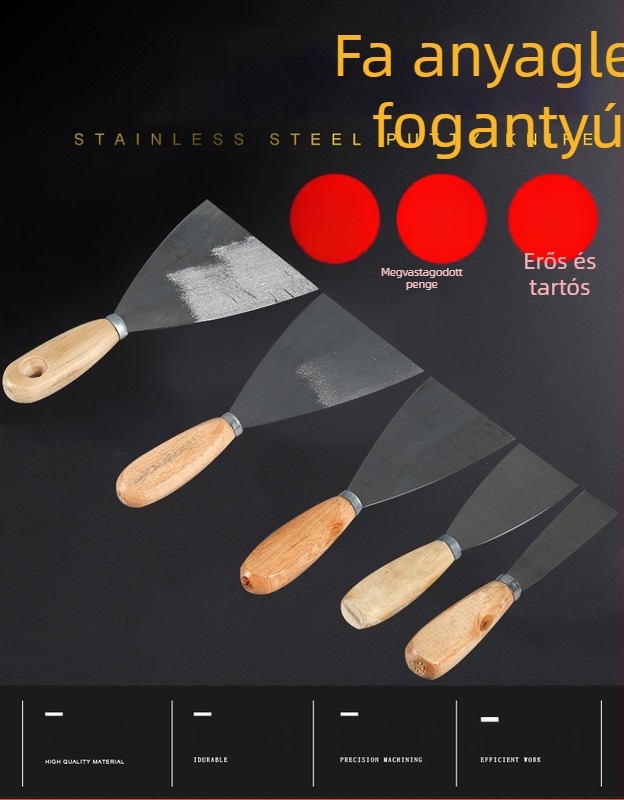 Jin Tao glettelő kés, fa nyéllel, penge 45# acél, Blade sorozat, fal gletteléséhez