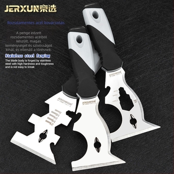 Rozsdamentes acél glettkés, többfunkciós vastag spatula gletteléshez és vakoláshoz, márka JERXUN