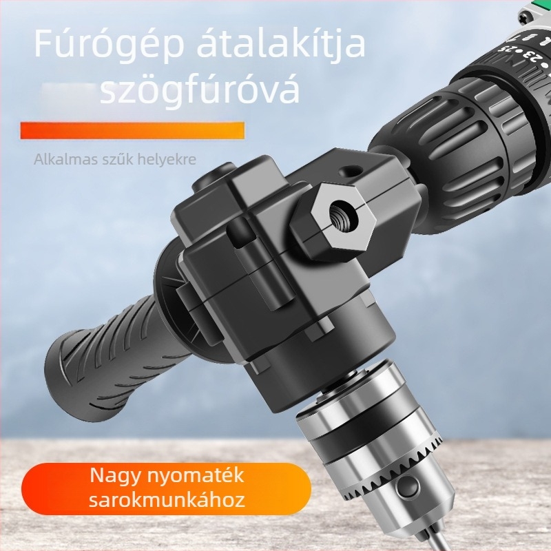 90°-os sarkú adapter fúróhoz és csavarozóhoz – többfunkciós univerzális bit-tartó