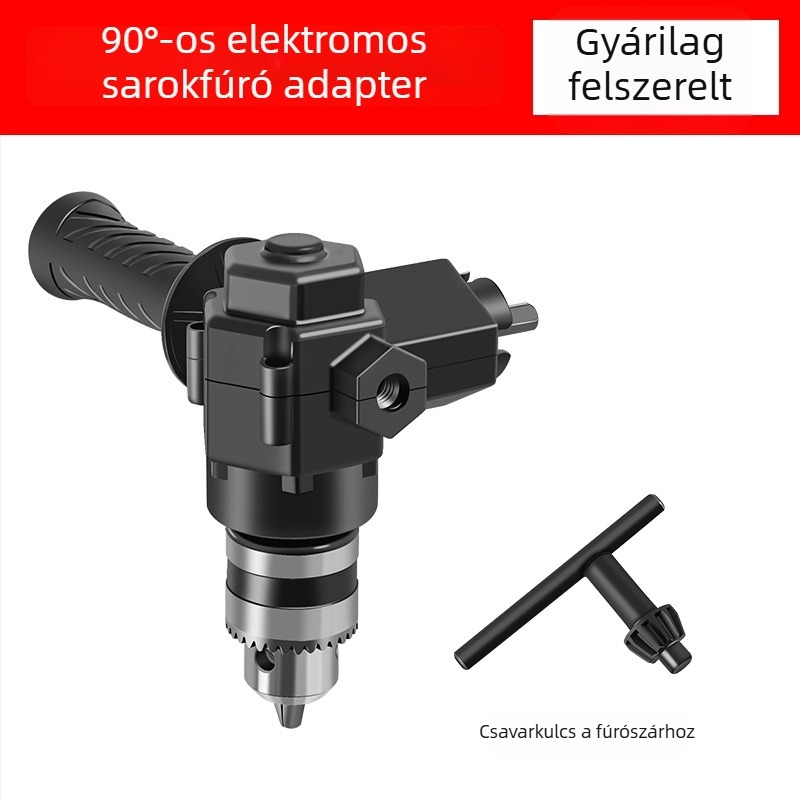 90°-os sarkú adapter fúróhoz és csavarozóhoz – többfunkciós univerzális bit-tartó
