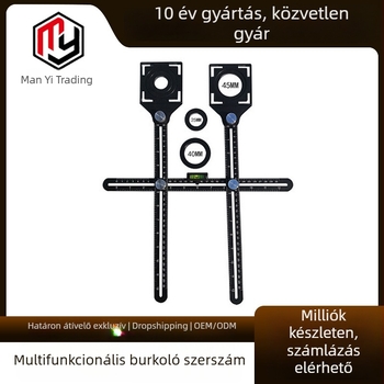 Csempék nyitó helymeghatározó – univerzálisan állítható muráreszköz, rozsdamentes acél, többfunkciós kiegészítő a csempékhez; márka Camp Nou, modell Tile opening locator, felhasználási terület: falazás