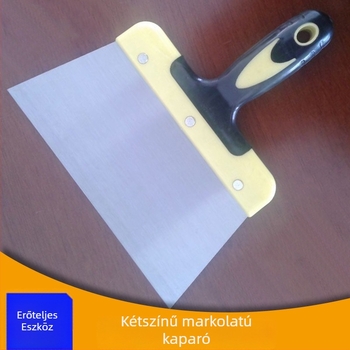 250 mm-es kétszínű műanyag fogantyújú rozsdamentes acél kaparó, glettelő kés és tisztító kés