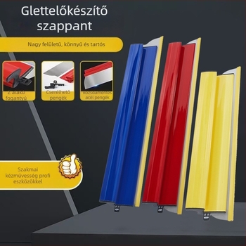 Személyre szabható gipsz spatula, rozsdamentes acél penge, acél nyél, penge vastagsága 0.35–0.45 cm, kés tartóval