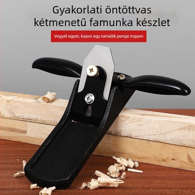 Faipari planoló eszköz állítható egy pengével az élek finiseléséhez — kézi tolású