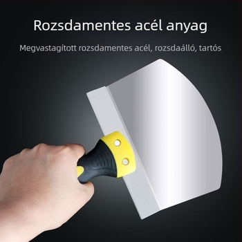 Rozsdamentes acél glettelő kés és készlet görbült glettdeszkával