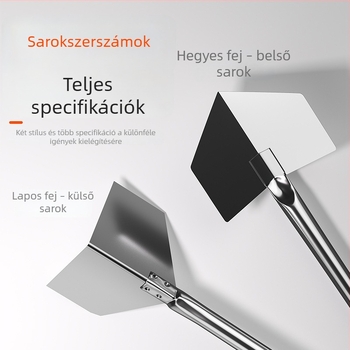 Rozsdamentes acél Yin‑Yang sarokeszköz diatomás habarcs felhordásához, gletteléshez és festéshez