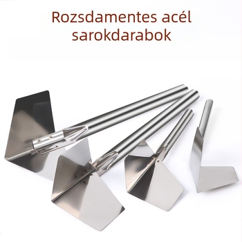 Rozsdamentes acél Yin‑Yang sarokeszköz diatomás habarcs felhordásához, gletteléshez és festéshez