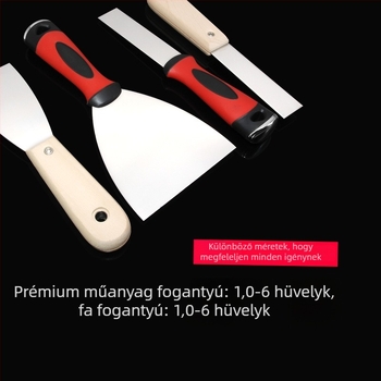 Glettkés rozsdamentes acél penge, nyél fa vagy műanyag, Sorozat: Putty Knife