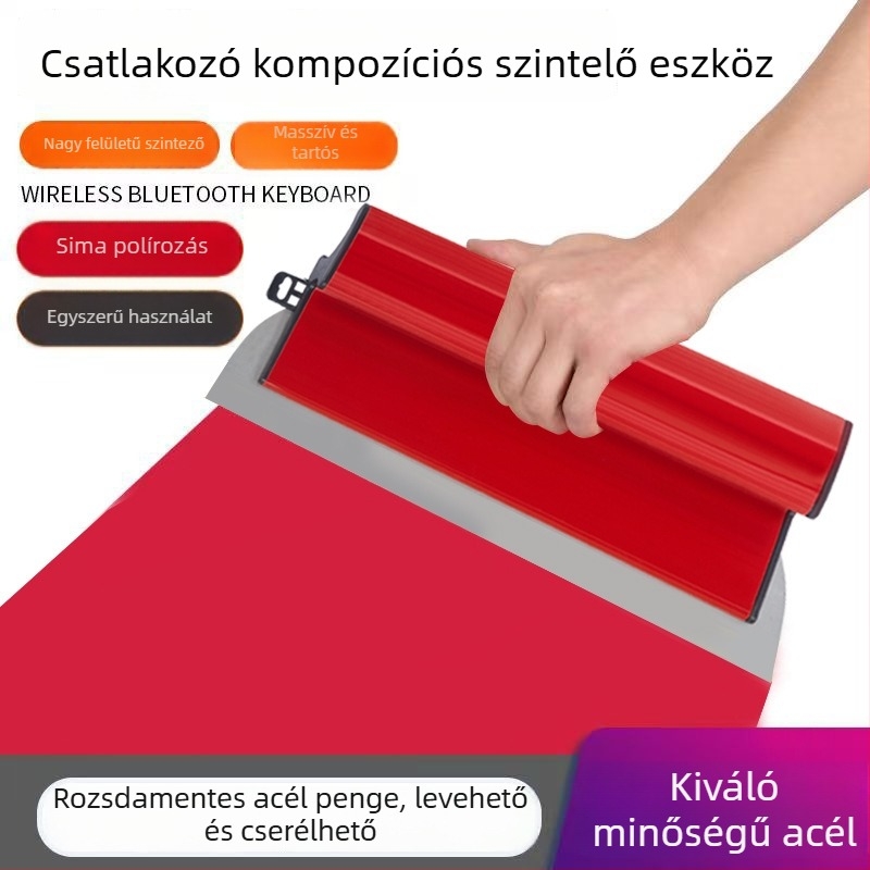 Falfelület vakolásához kés, lapos penge rozsdamentes acélból
