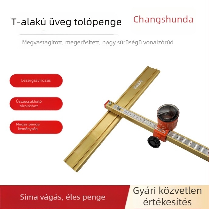 Hat szögletű csempe nyomó kés kettős görgőkkel és acél vonalzóval – vágó vitrifikált csempéhez és üveghez