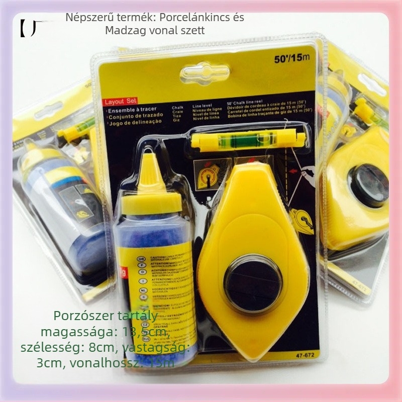 Krétavonal-jelölő eszköz műanyag kézi porelosztóval fameipari használatra (Anyag: Műanyag, Kézi működtetés, Porelosztó, Krétavonal)