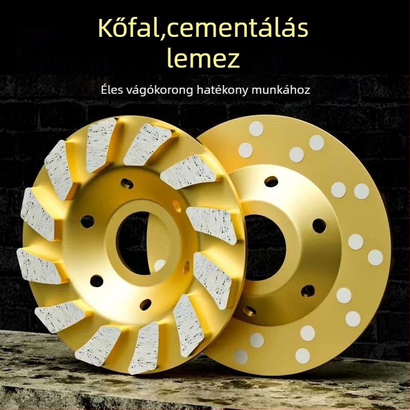 Gyémánt tál alakú csiszolókorong – vastított, szinterezett; alkalmas betonhoz, kőhöz, fémhez és padlófelületekhez