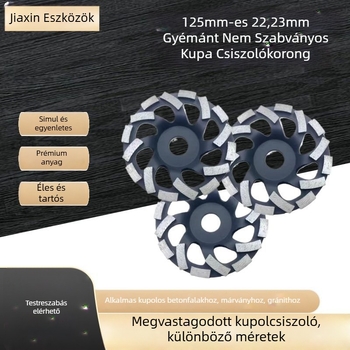 Gyémánt tál alakú csiszolókorong kőfeldolgozáshoz, speciális forma, modell 105-180, forró préselés és sinterelés, King Kong JG márka