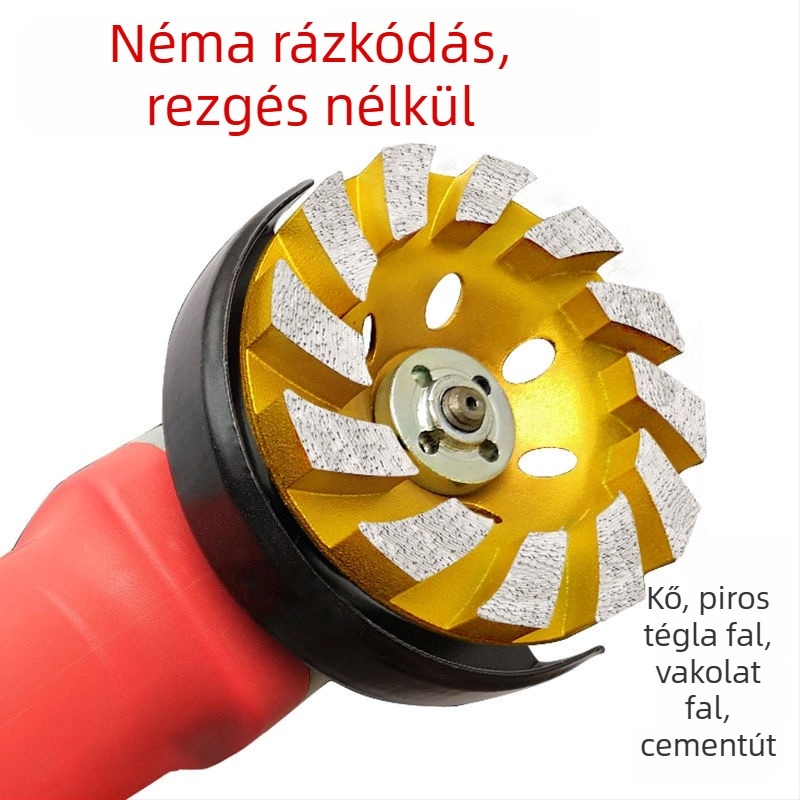 Gyémánt csiszolókorong betonhoz, kőhöz, cementhez és márványhoz; kompatibilis szögcsiszolóval és padlógéppel; polírozási képesség