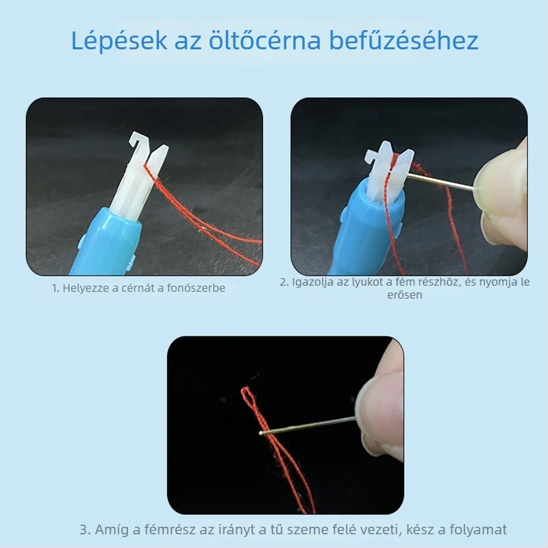 Needle Threader – Kétoldalas kialakítású tűhúzó eszköz varrógépekhez, gyors DIY szálhúzó Xing wei qiang