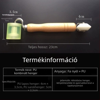 Szakmai duplafejű illesztő görgő tapétákhoz, csapágyas