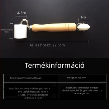 Szakmai duplafejű illesztő görgő tapétákhoz, csapágyas