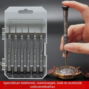 Power Hardware Precíz csavarhúzó, 6 az 1-ben szemüveg és órákhoz, mágneses, S2 ötvözet szerszámacél, súly 0,165