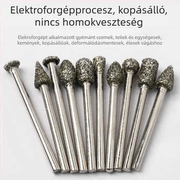 20 darabos durva gyémánt csiszolófej készlet jade, üveg, kerámia és fém gravírozásához