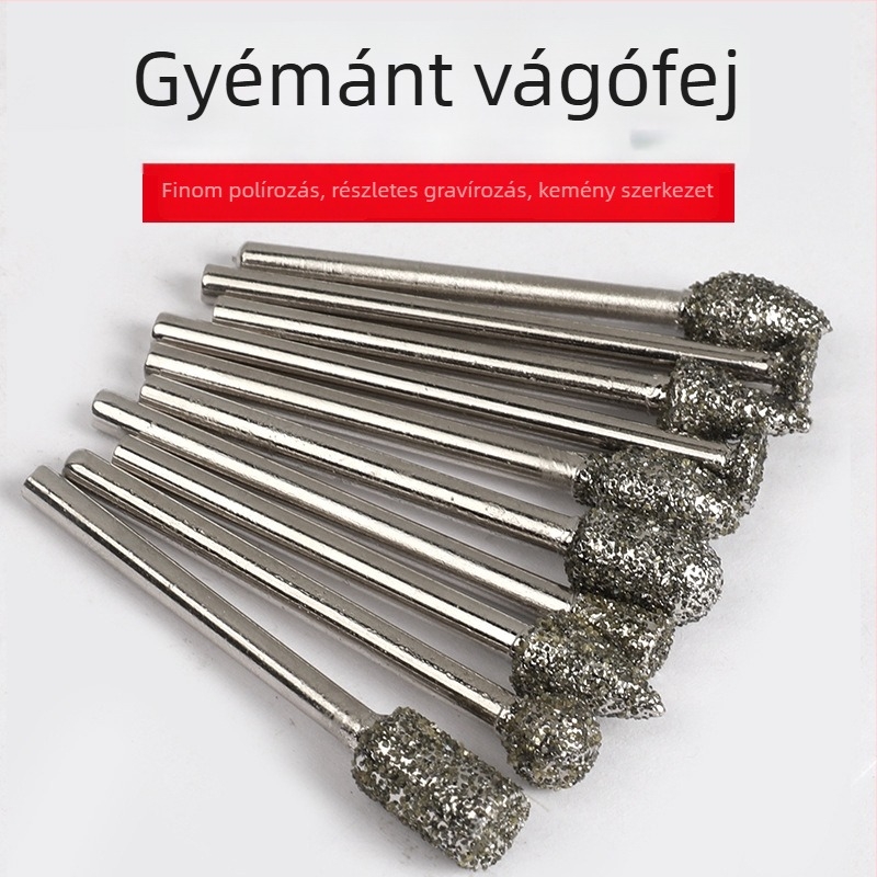 20 darabos durva gyémánt csiszolófej készlet jade, üveg, kerámia és fém gravírozásához