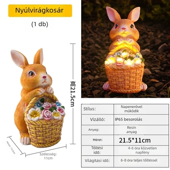 Gyantából készült díszítő készlet: nyuszival a kosárban, minimalist stílus, Evergreen márka
