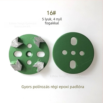 Gyémánt csiszolófej nyíl formájú fogakkal, 5 lyukas modell, régi epoxipadló felújításához és betoncsiszoláshoz