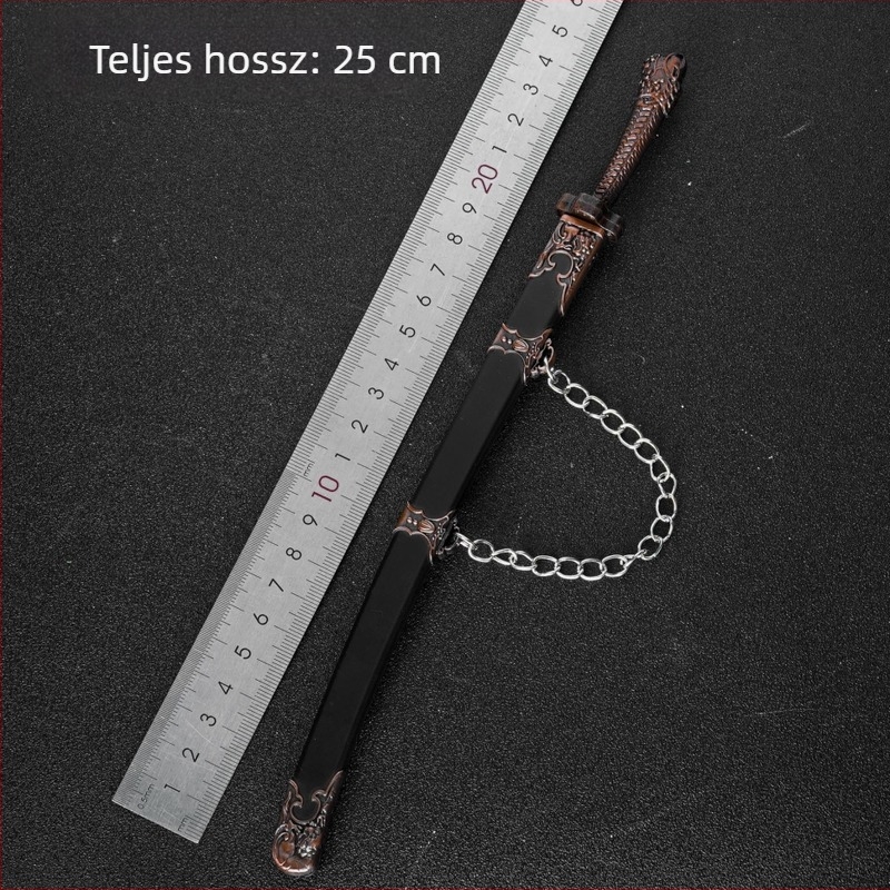 Ősi kés Ming-dinasztiából, Yanling fémmodell, Qi család fegyverének replika, dekoratív ötvözet, 25 cm