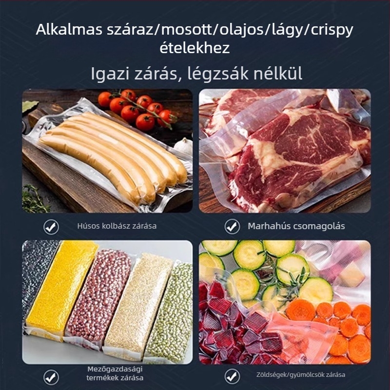 Kétpumpás automata vákuumzáró gép, száraz és nedves zárásra, kompakt otthoni modell