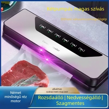 Teljesen automata vákuumzáró gép otthoni használatra - kompakt - műanyag zárás - készülékház: fluor-titán lemez - Kapacitás 500 ml alatt