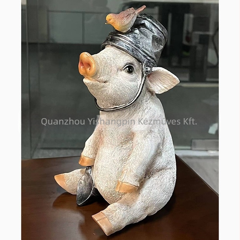 Kerti disznó alakú dísz gyantából, modern letisztult stílusú, kültéri használatra, Zhen Shang márka (Material: synthetic resin; Process: Resin process; Category: Animals; Brand: Zhen Shang)