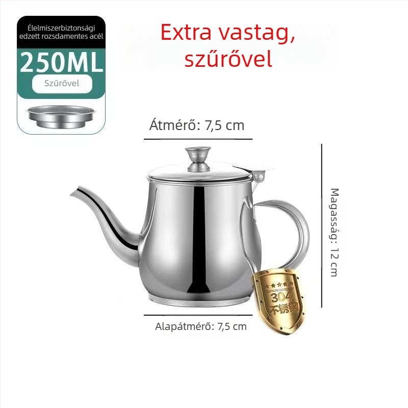 Rozsdamentes acél olajtartó, szivárgásmentes kiöntő és szűrő a konyhának