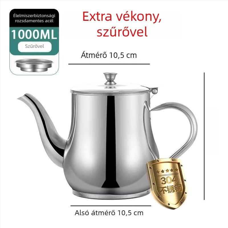 Rozsdamentes acél olajtartó, szivárgásmentes kiöntő és szűrő a konyhának