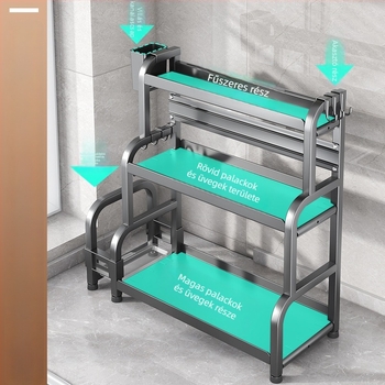 Konyhai fűszerező polc, vasból készült, modern minimál stílus, fúrás nélküli telepítés, Yongkang eredet