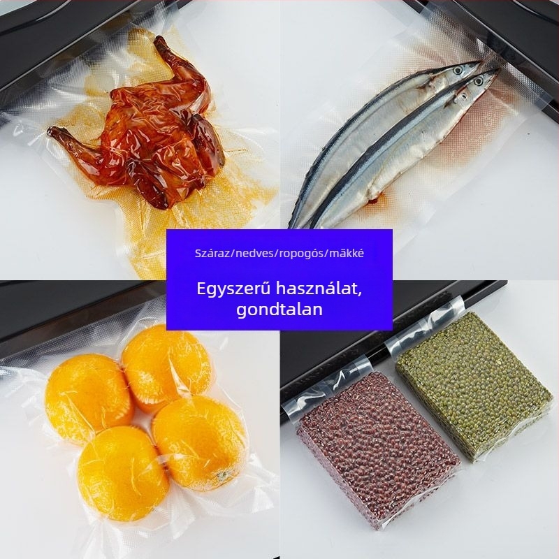 Multifunkcionális vákuumszáró gép élelmiszerekhez, modell ZF-161, 110W, 100-240V, ABS műanyag, tömeg 1.1 kg