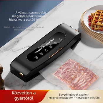 Élelmiszer vákuumzáró készülék - HY-ZKJ002, 110W, 100-220V, ABS ház, vákuumozás és lezárás