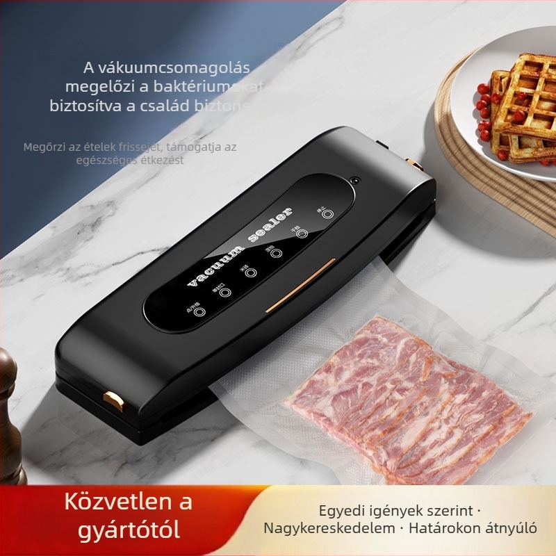Élelmiszer vákuumzáró készülék - HY-ZKJ002, 110W, 100-220V, ABS ház, vákuumozás és lezárás