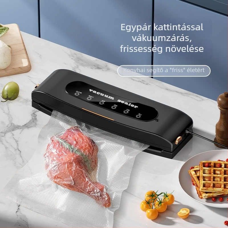 Élelmiszer vákuumzáró készülék - HY-ZKJ002, 110W, 100-220V, ABS ház, vákuumozás és lezárás