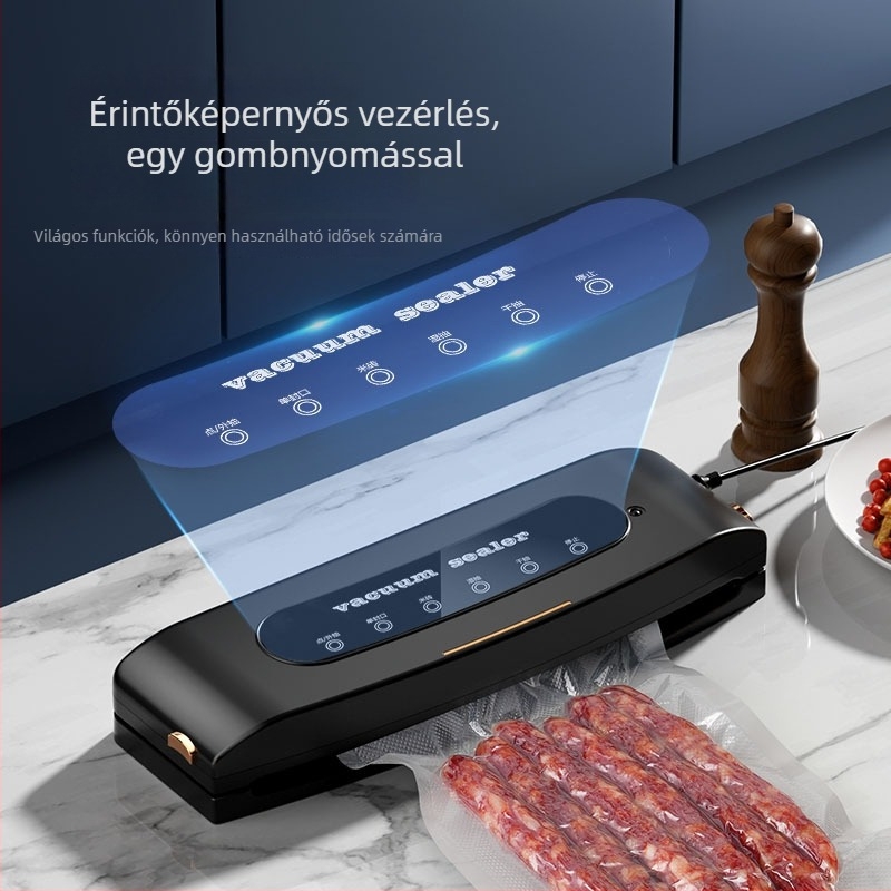 Élelmiszer vákuumzáró készülék - HY-ZKJ002, 110W, 100-220V, ABS ház, vákuumozás és lezárás